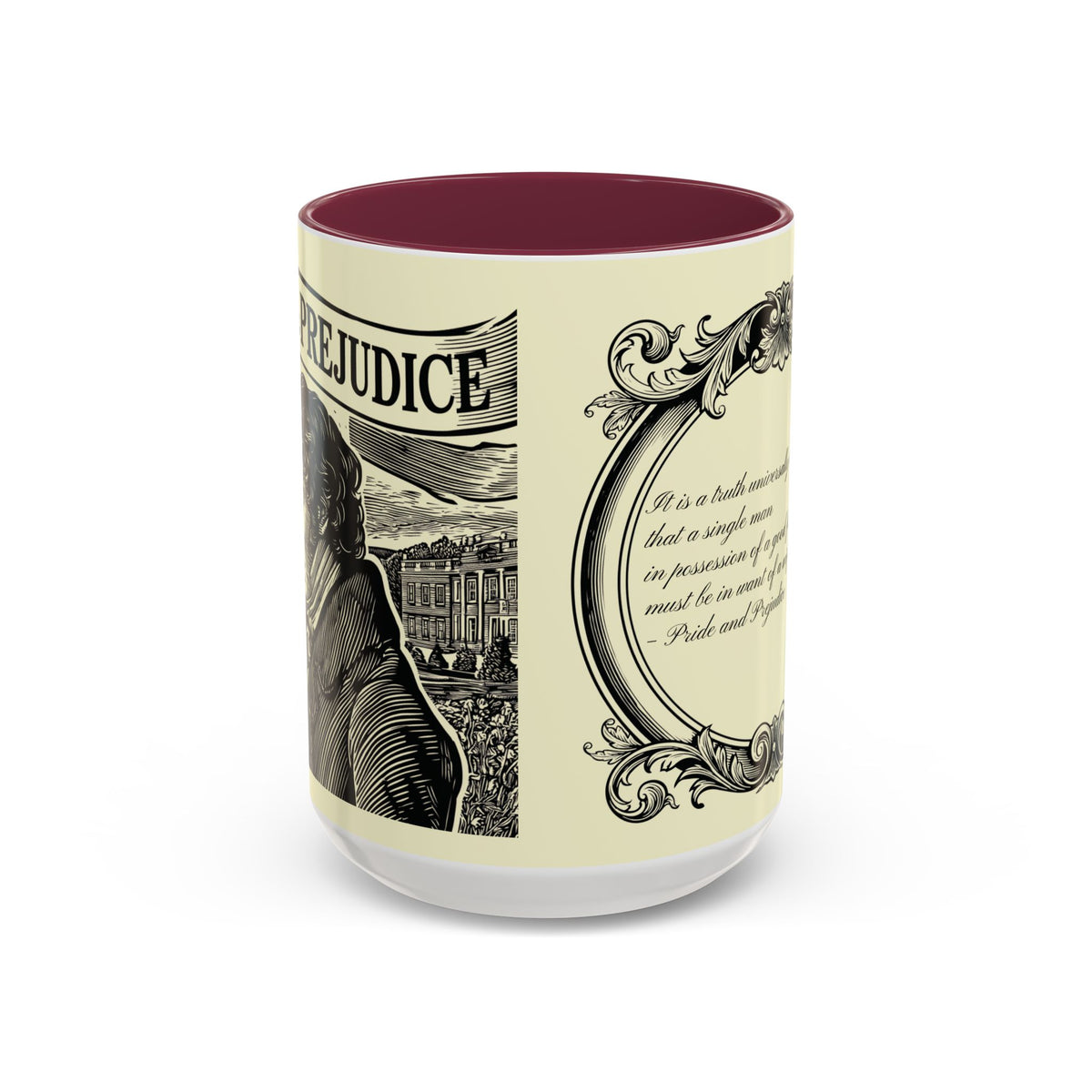 Pride and Prejudice Quote Mug — “Mr. Darcy at Pemberley” Vintage Jane Austen Coffee Cup (11oz/15oz)