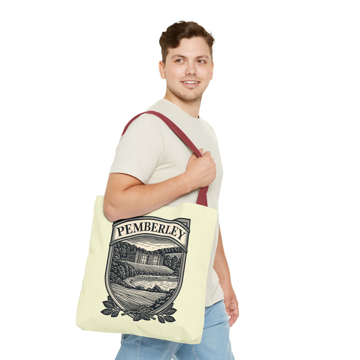 Pemberley Crest Tote Bag — Regency Manor Vintage Shield Canvas Tote