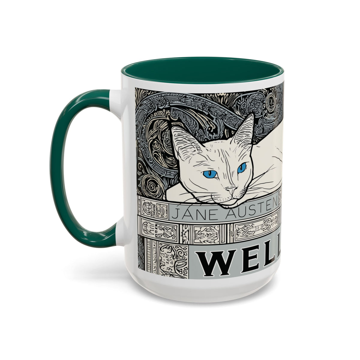 Well Read Siamese Cat Mug | Color Accent Ceramic Mug