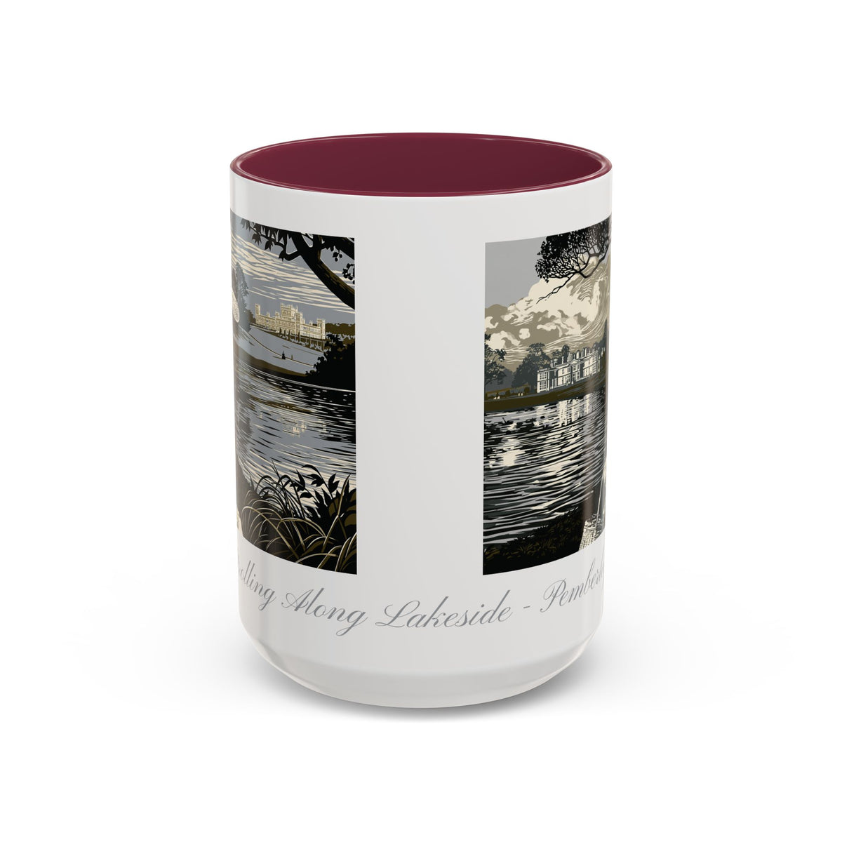 'Strolling Pemberley' Ceramic Coffee Cup — Vintage Regency Silhouette Mug