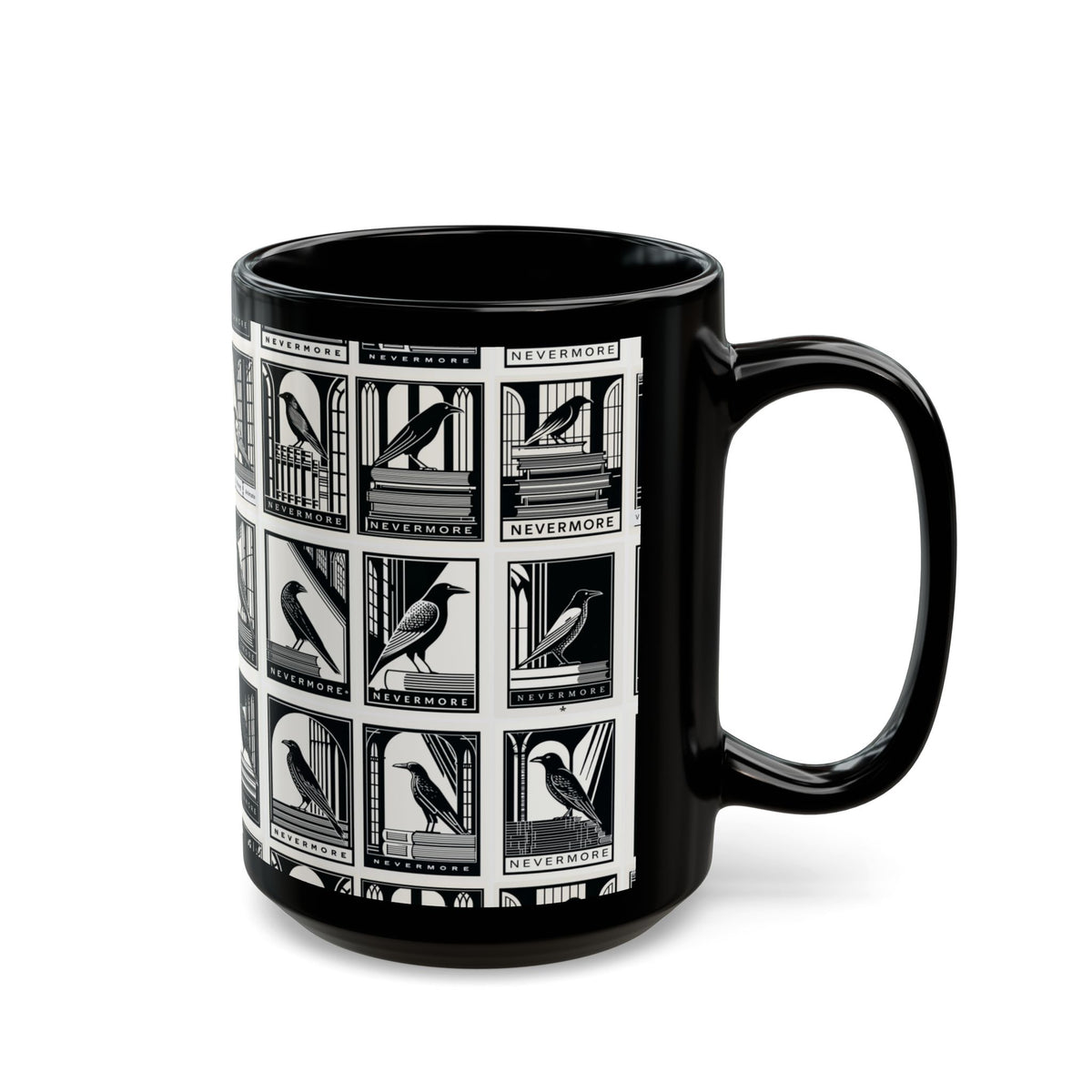 Nevermore Raven Tiles mug | Black Mug