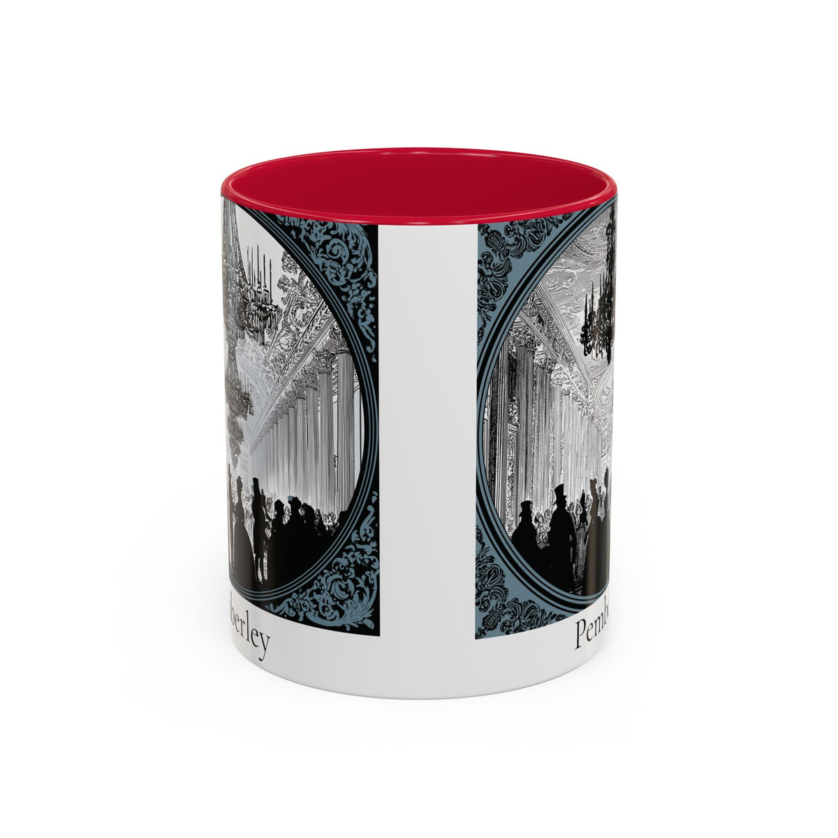 Pemberley Ballroom Illustration Mug | Color Accent Ceramic Mug