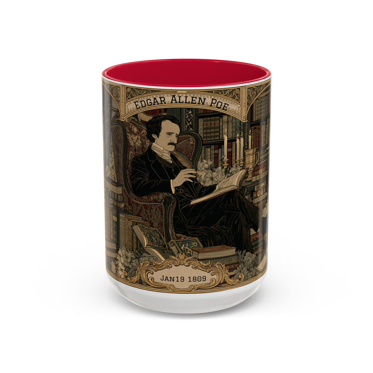 Edgar Allan Poe portrait Mug | Literary Gothic coffee mug
