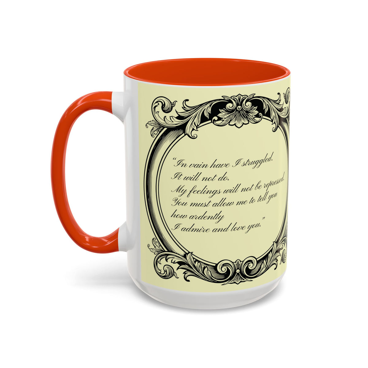 Pride & Prejudice Vintage Illustration Ceramic Mug — Mr. Darcy at Pemberley with Quote (11oz/15oz)