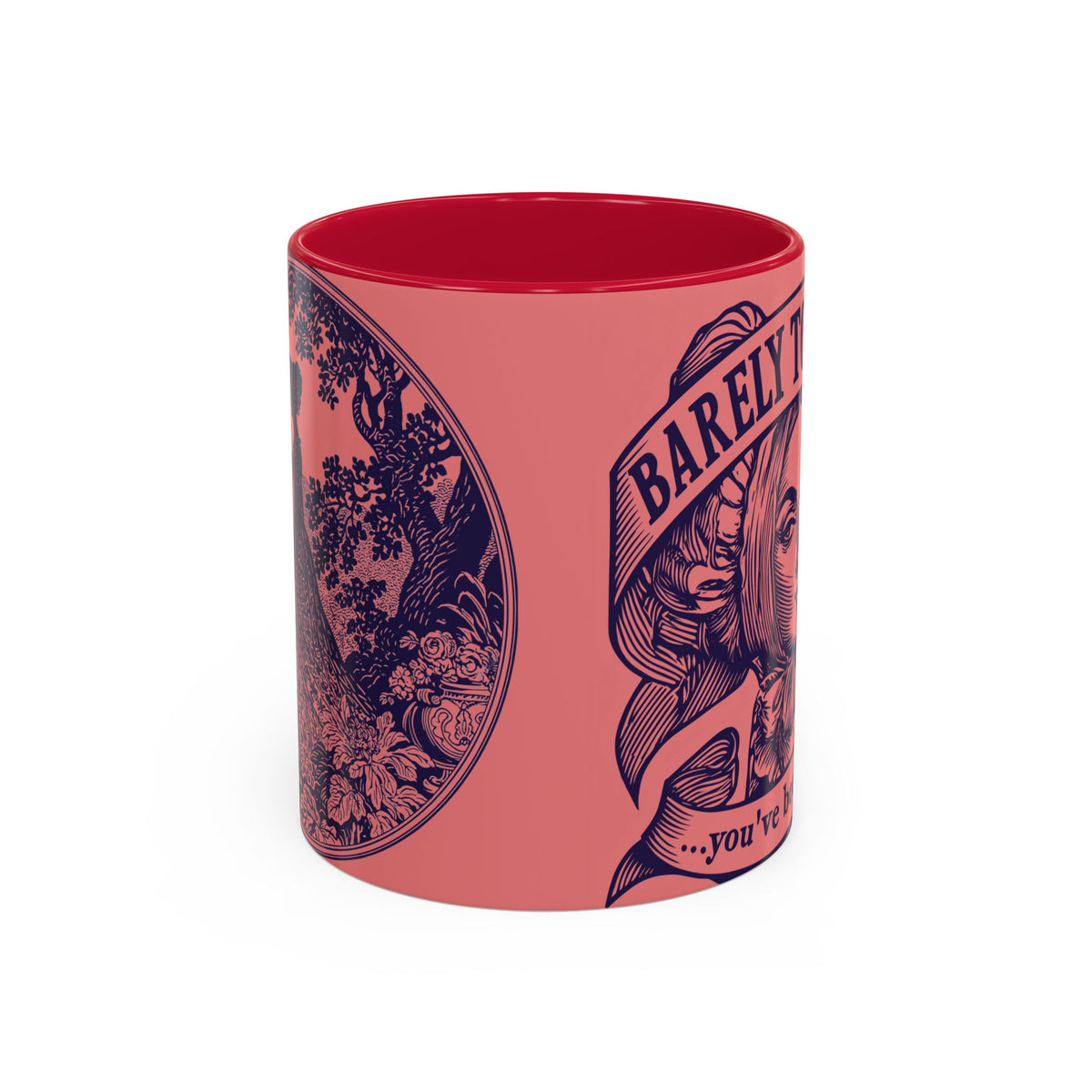 Barely Tolerable Vintage Portrait Mug — Funny Retro Coffee Cup (11oz/15oz)