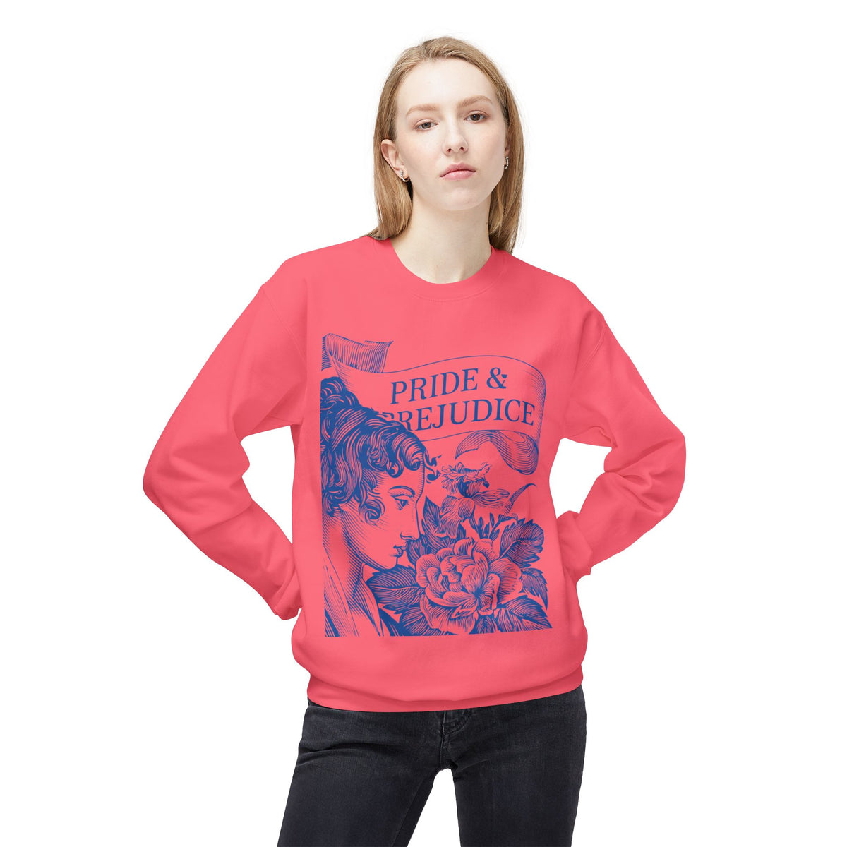 Pride & Prejudice Floral Sweatshirt — Jane Austen Booklover Crewneck (Derbyshire Coordinates)