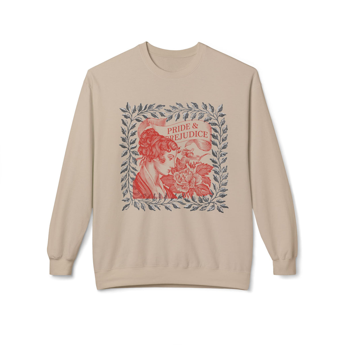 Pride & Prejudice Illustration Sweatshirt — Jane Austen Booklover Crewneck (Derbyshire Coordinates)