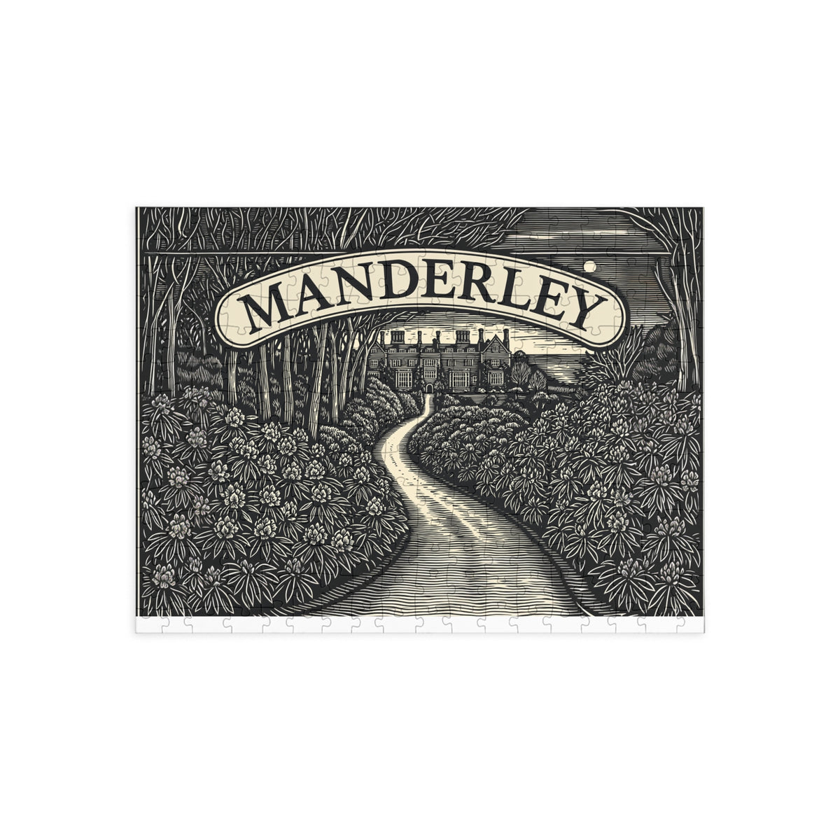 Manderley Scenic Puzzle — 'Manderley' Vintage Manor Path Jigsaw (96/252/500/1000 pcs)