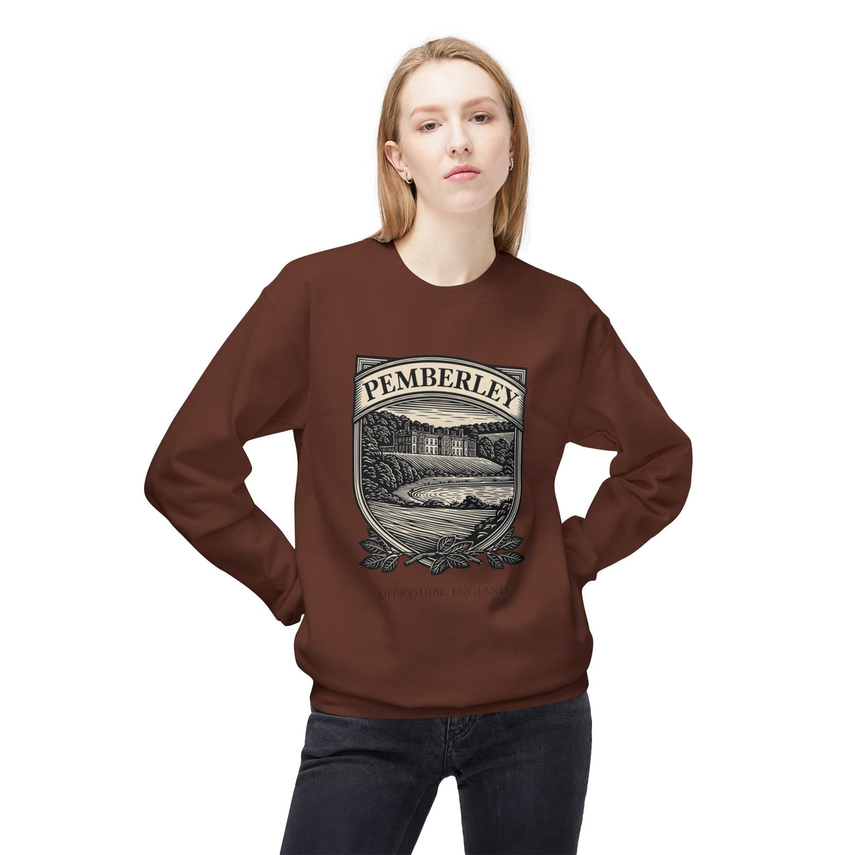 Pemberley Estate Crewneck Sweatshirt — Jane Austen Cozy Literary Pullover