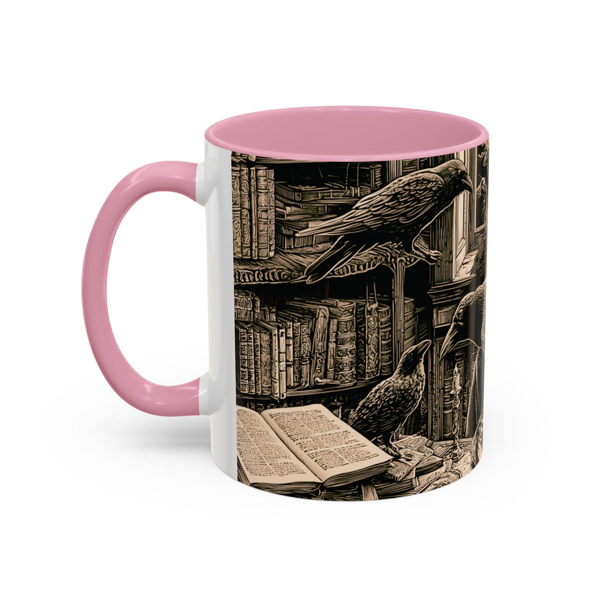 Edgar Allan Poe Raven Portrait Mug | Ceramic Coffee Cup