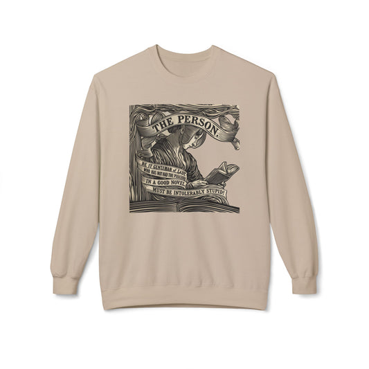 Mary Bennet quip - "The Person ...." Book Illustration Crewneck Sweatshirt