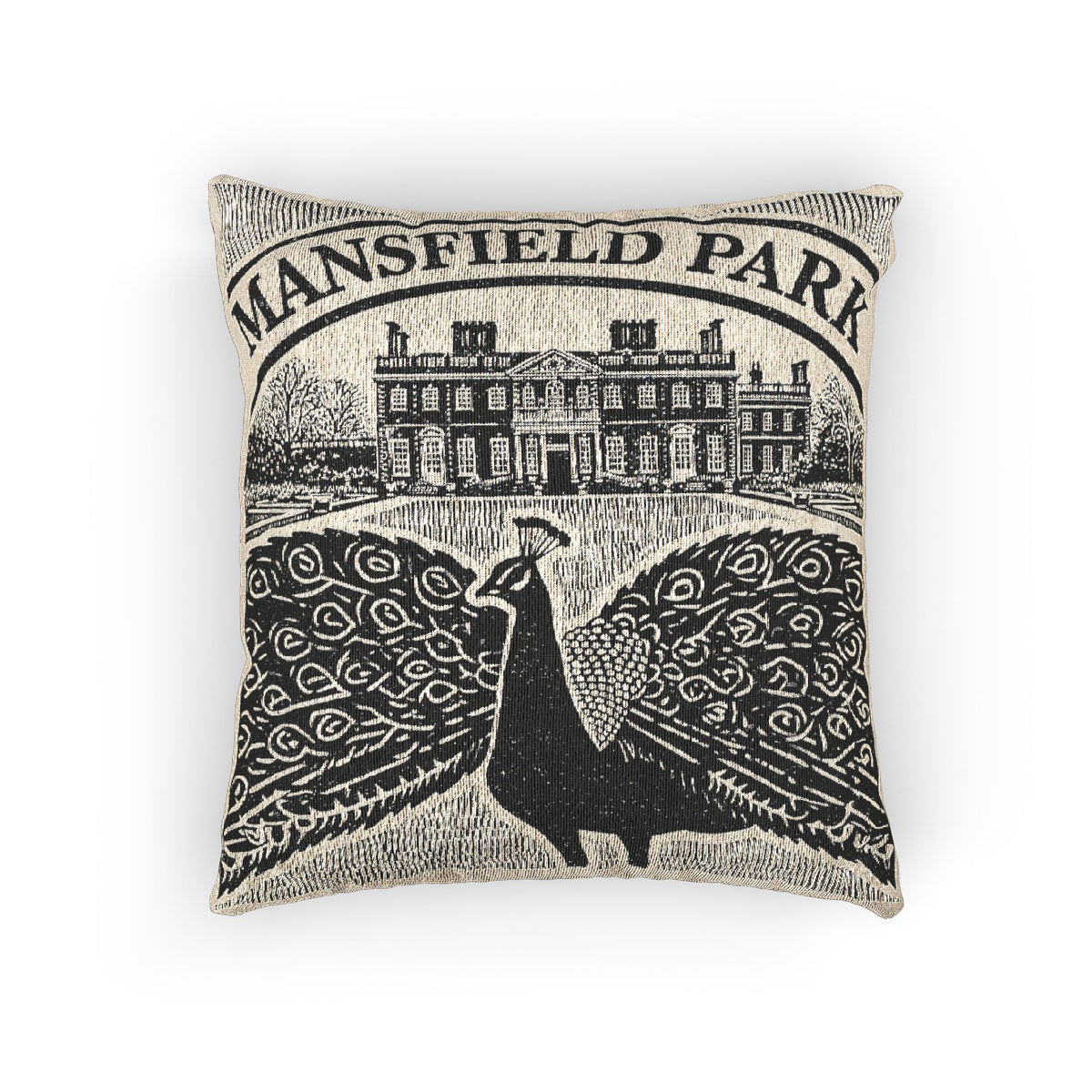Mansfield Park Illustration Pillow | Woven Decorative Pillow, Regency Novel Decor