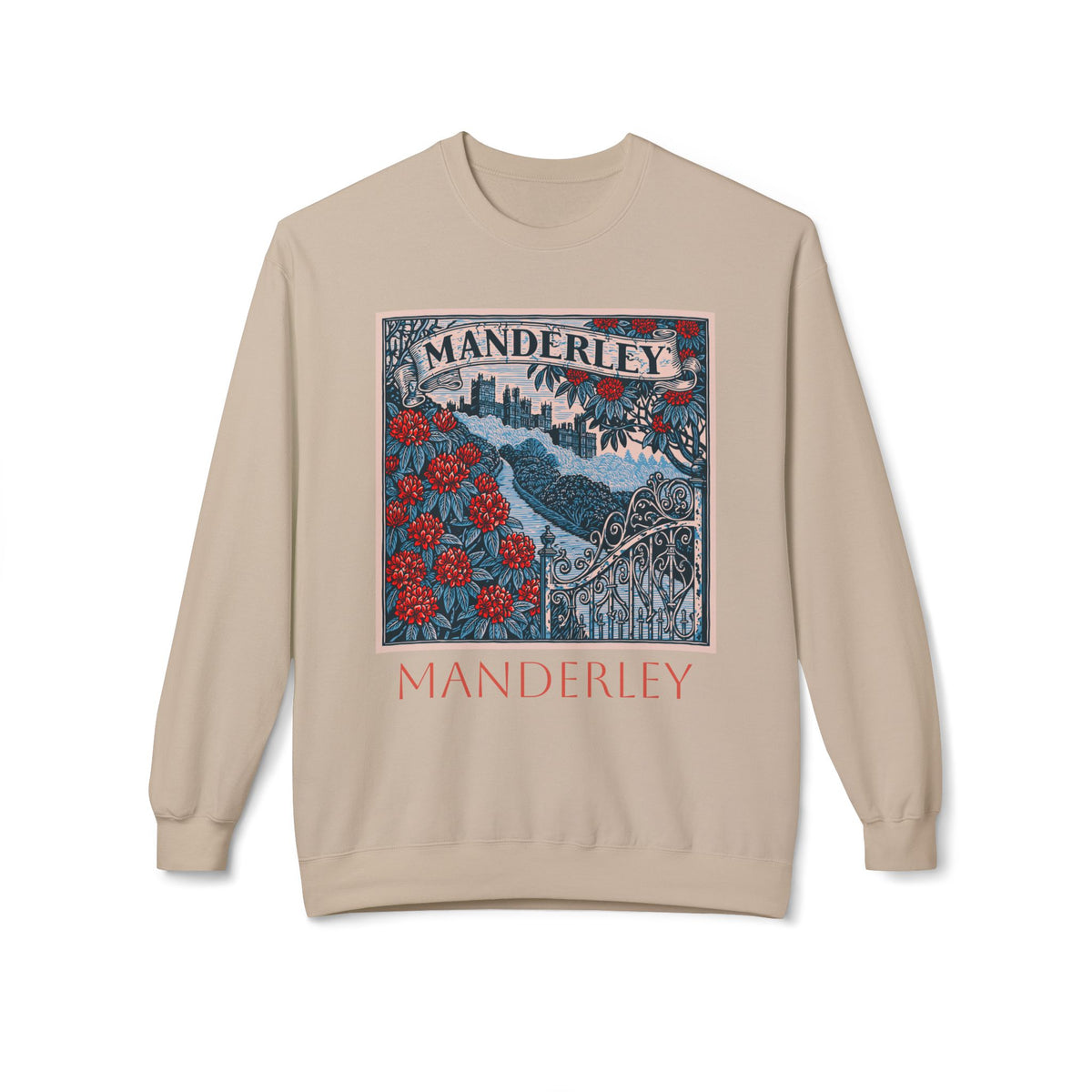 Manderley Vintage Graphic Sweatshirt — Gothic Rose Estate Crewneck