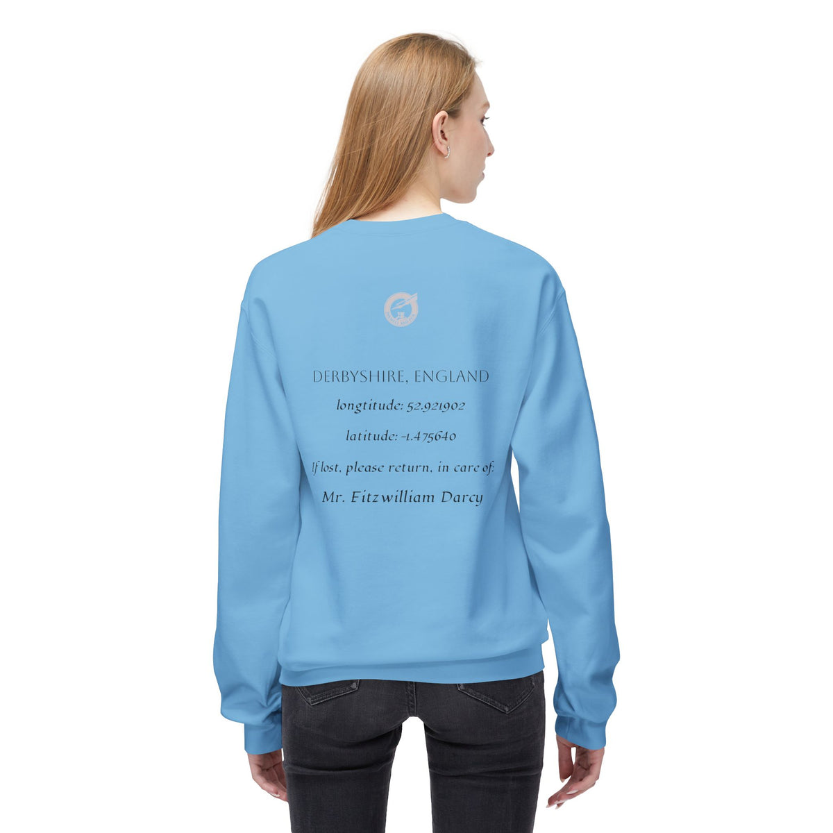 Pride & Prejudice Illustration Sweatshirt — Jane Austen Booklover Crewneck (Derbyshire Coordinates)