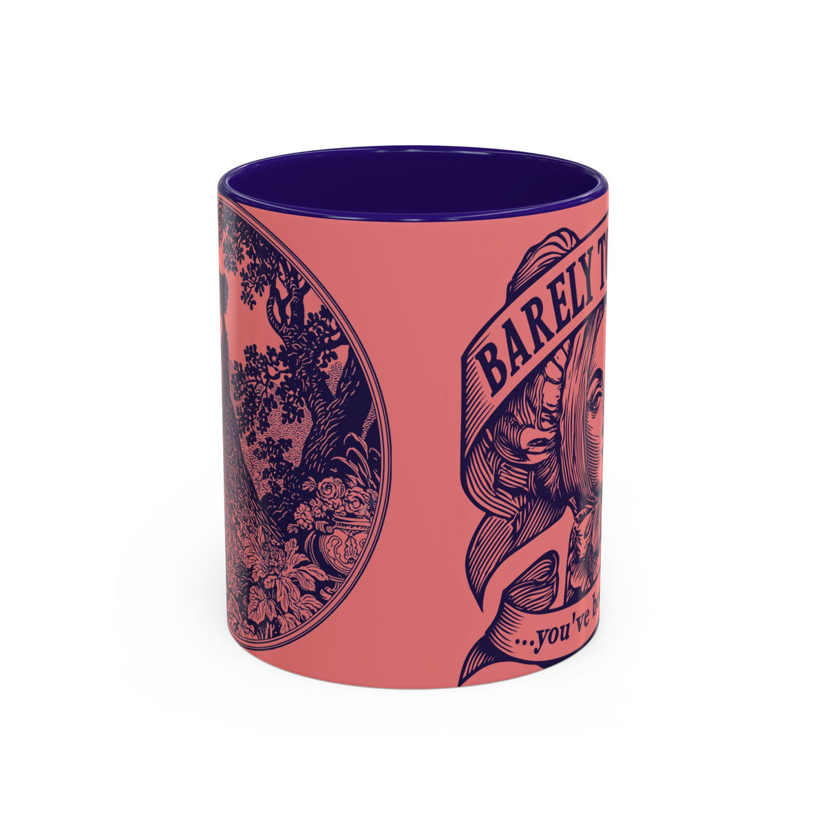 Barely Tolerable Vintage Portrait Mug — Funny Retro Coffee Cup (11oz/15oz)