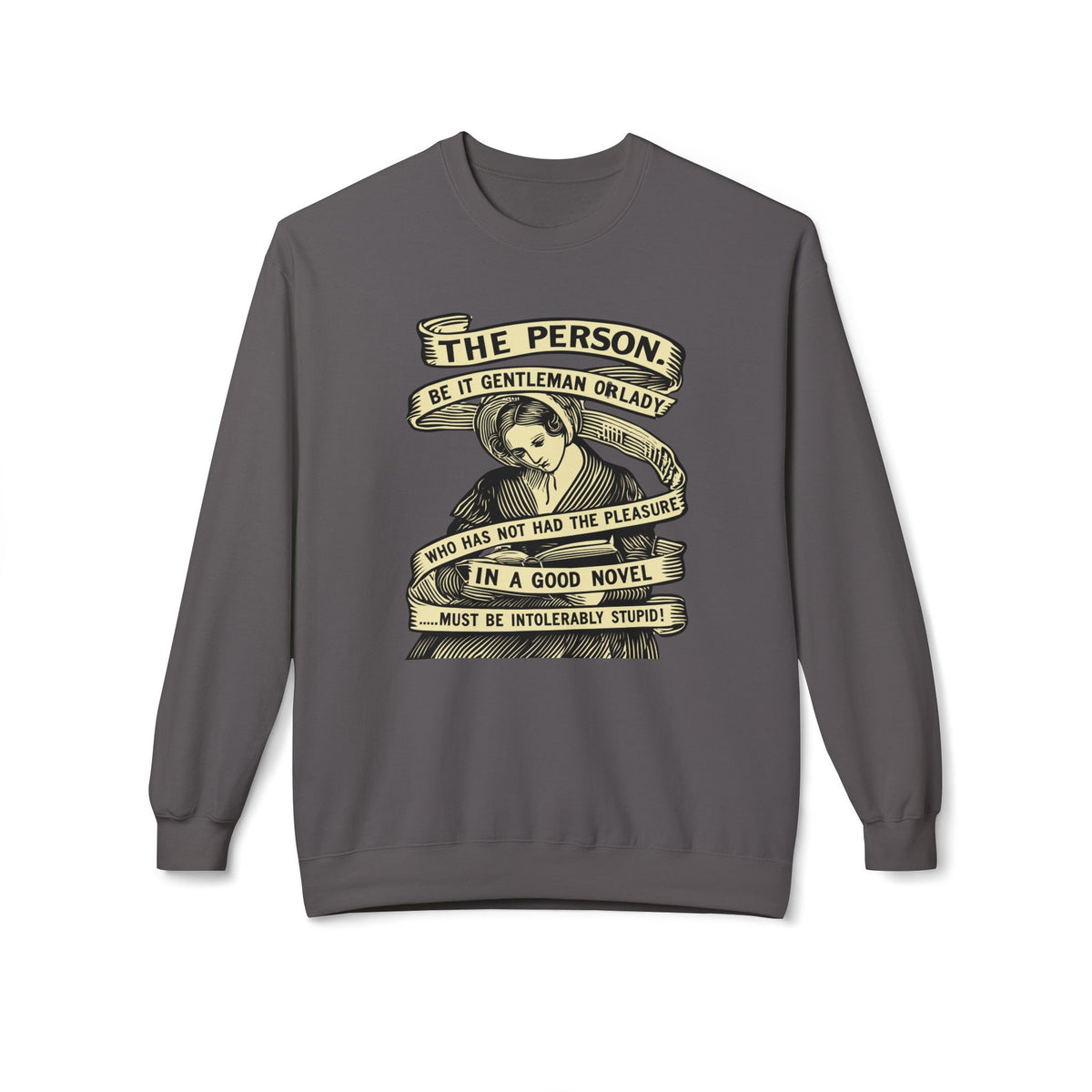 Novel Lover Crewneck Sweatshirt — "Reading Good Books" Vintage Book Quote