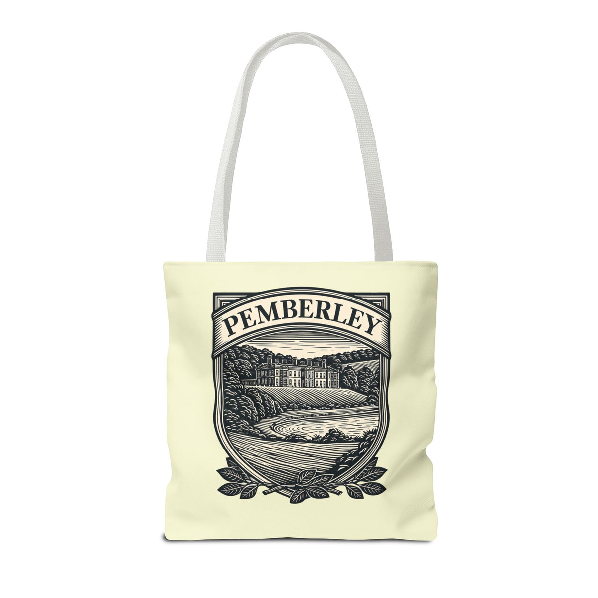 Pemberley Crest Tote Bag — Regency Manor Vintage Shield Canvas Tote
