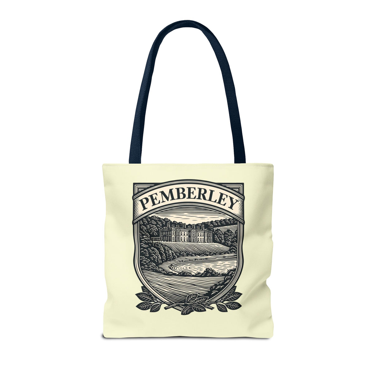 Pemberley Crest Tote Bag — Regency Manor Vintage Shield Canvas Tote