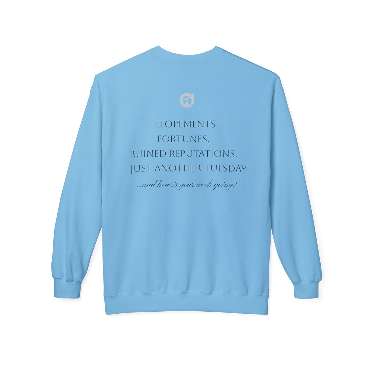 Regency Drama Crewneck Sweatshirt — "Rife With Regency Drama" Vintage Floral Graphic