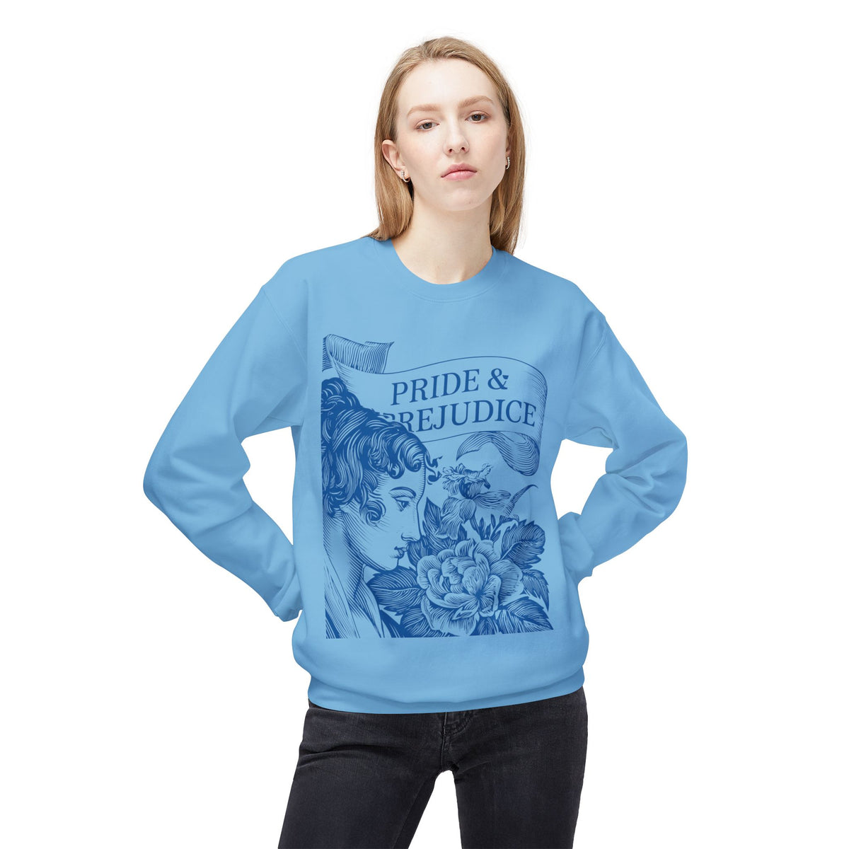Pride & Prejudice Floral Sweatshirt — Jane Austen Booklover Crewneck (Derbyshire Coordinates)