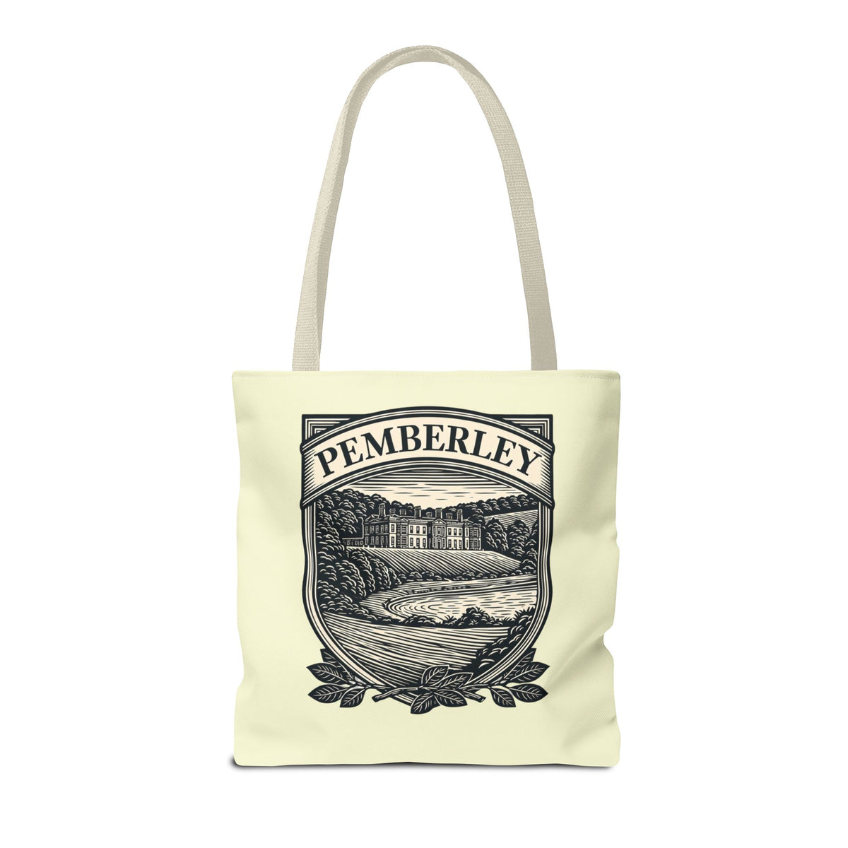 Pemberley Crest Tote Bag — Regency Manor Vintage Shield Canvas Tote