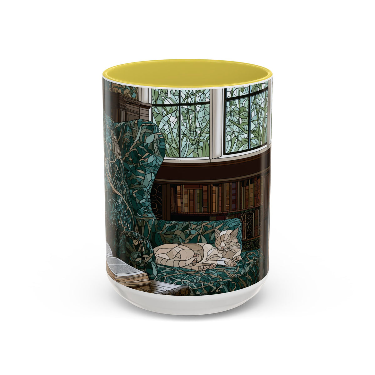 Cozy Reading Nook Cat Mug | Ceramic Coffee Cup 11oz 15oz