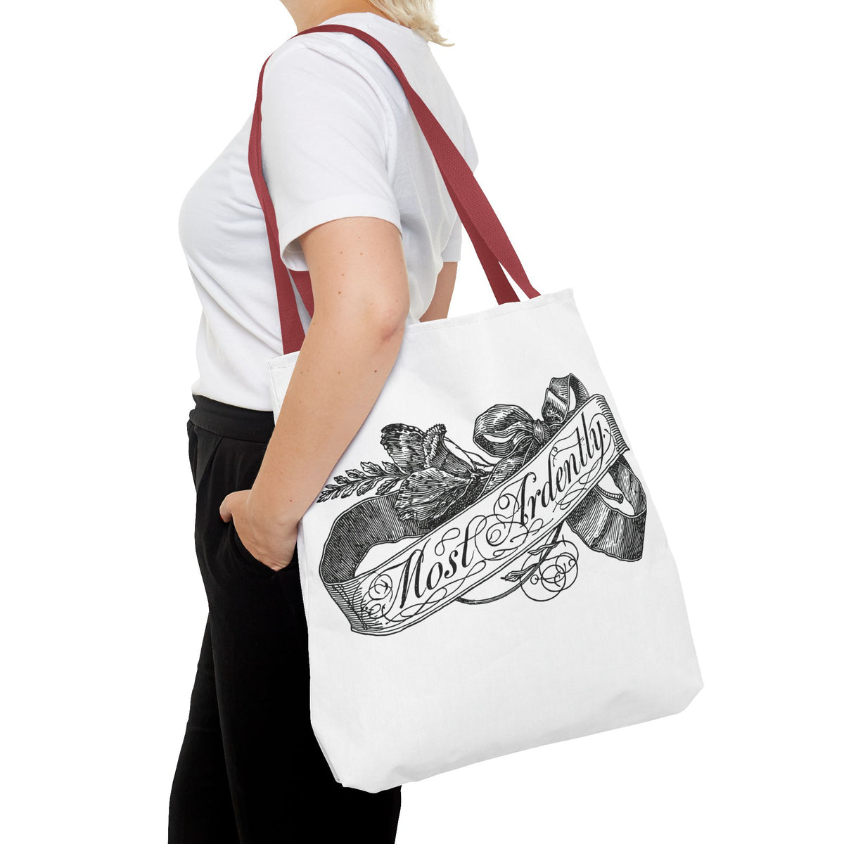 Regency Ribbon Banner Tote — Most Ardently