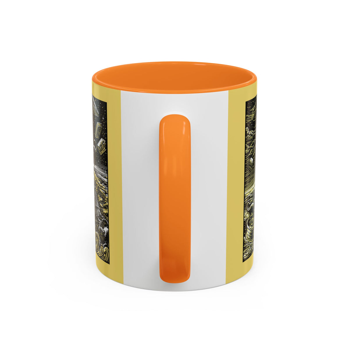 "Just One More Chapter" Under UFO Illustration Mug | Color Accent Coffee Cup