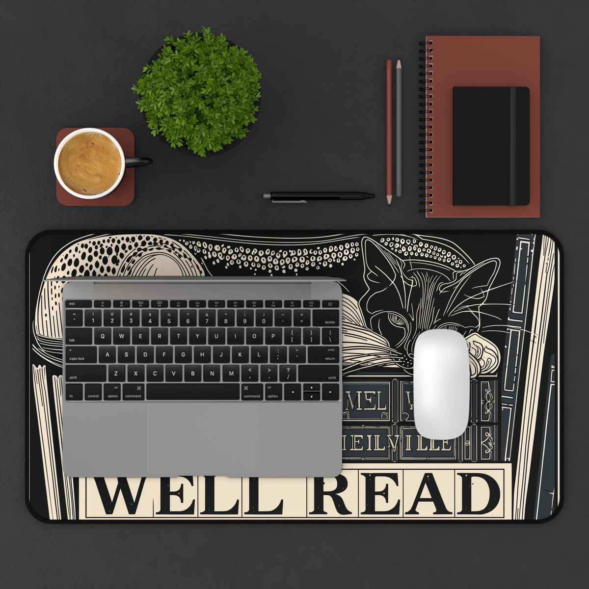 WELL READ catnap -  Desk Mat | Literary, Edgar Allan Poe, Reading-themed