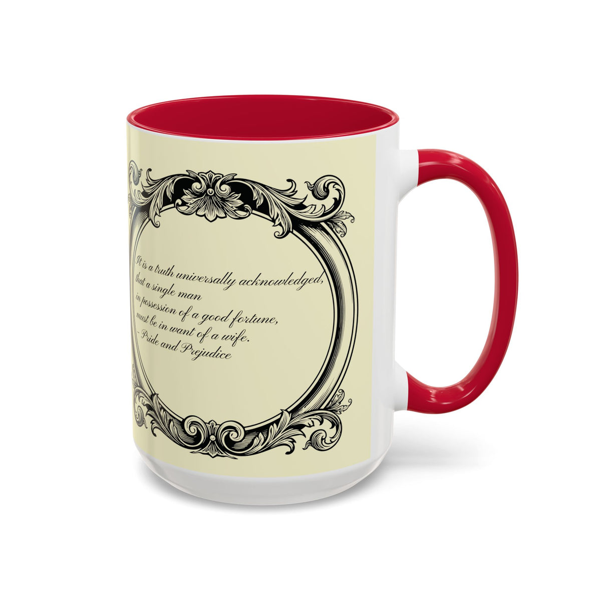 Pride and Prejudice Quote Mug — “Mr. Darcy at Pemberley” Vintage Jane Austen Coffee Cup (11oz/15oz)