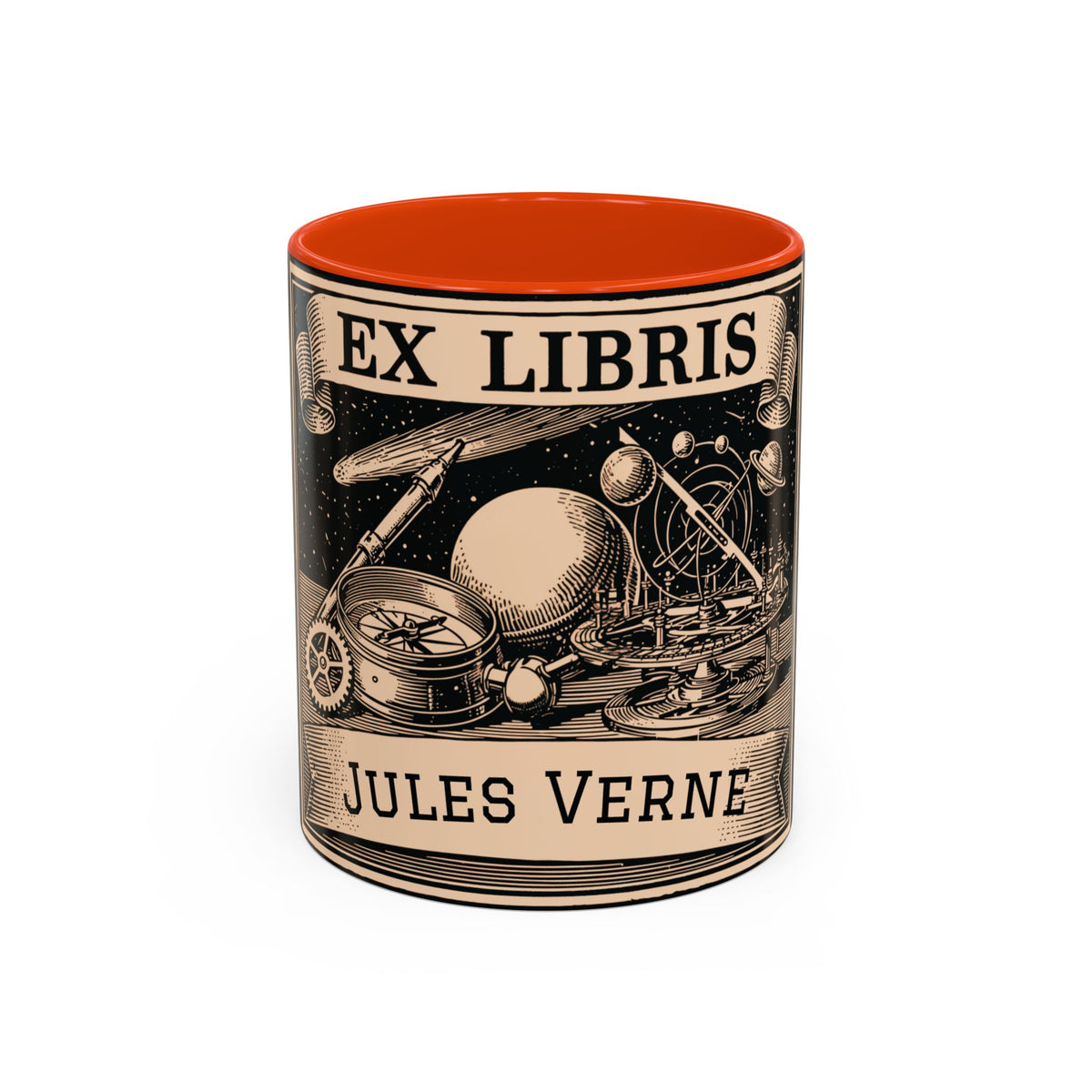Jules Verne Ex Libris Vintage Science Fiction Coffee Mug (11oz & 15oz)