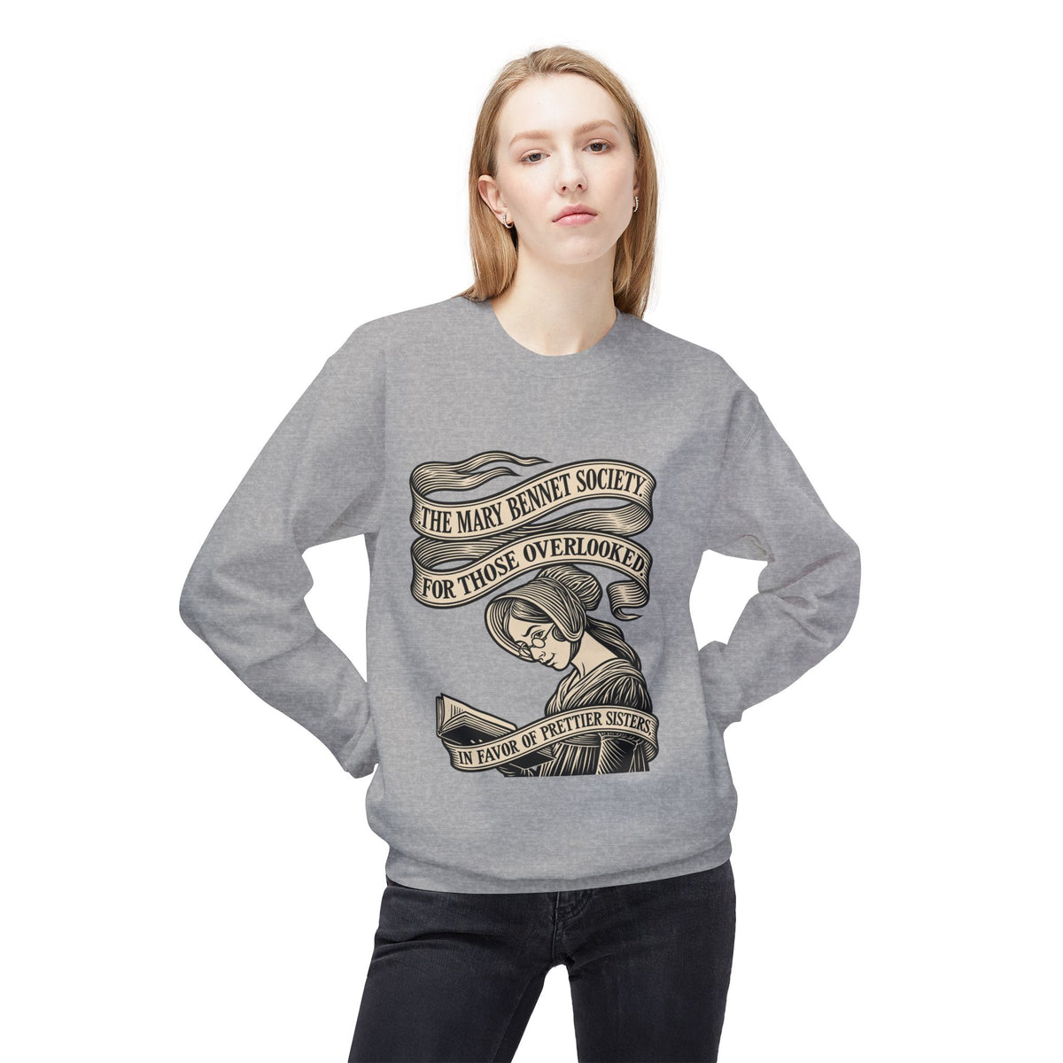 Crewneck Sweatshirt — “The Mary Bennet Society for Those Overlooked” Literary Pride Pullover