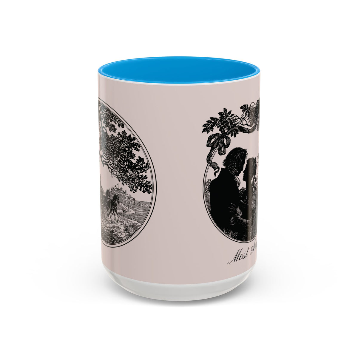 Romantic Vintage Silhouette Mug — "Most Ardently" Tea Coffee Cup (11oz/15oz)