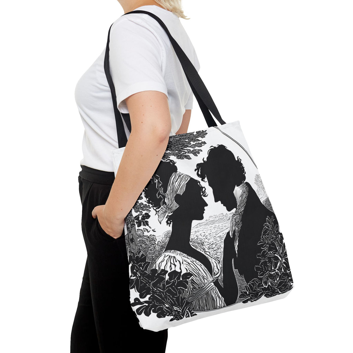 Silhouette Romance Tote Bag — Vintage Regency Couple