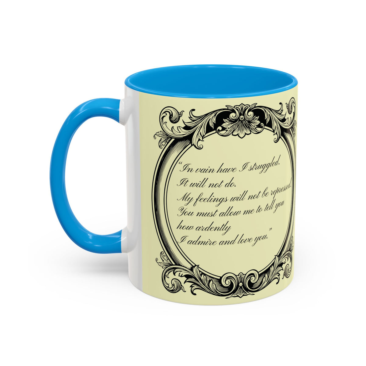 Pride & Prejudice Vintage Illustration Ceramic Mug — Mr. Darcy at Pemberley with Quote (11oz/15oz)