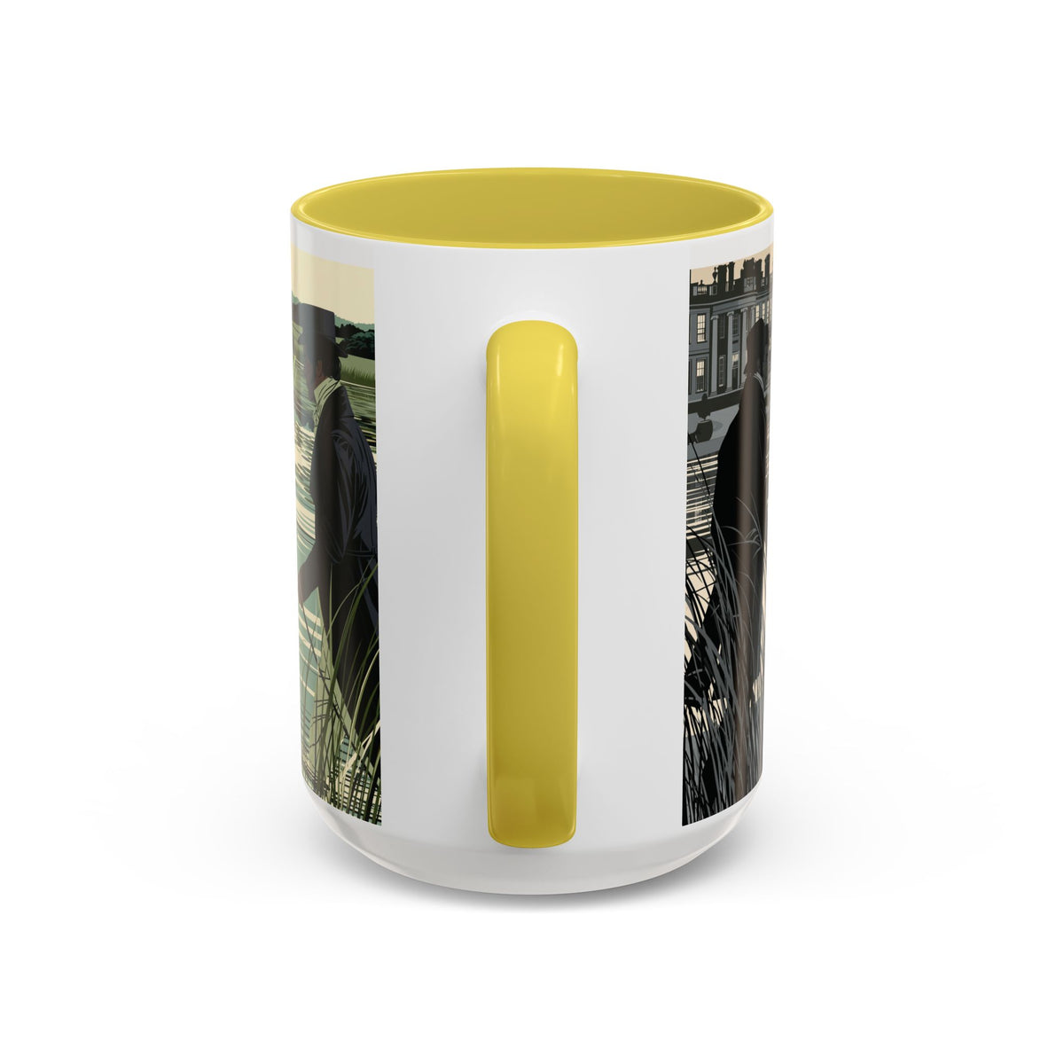 Strolling Lakeside with Mr. Darcy  —  Scenic Lakeside Vintage Gentleman Mug (11oz & 15oz)