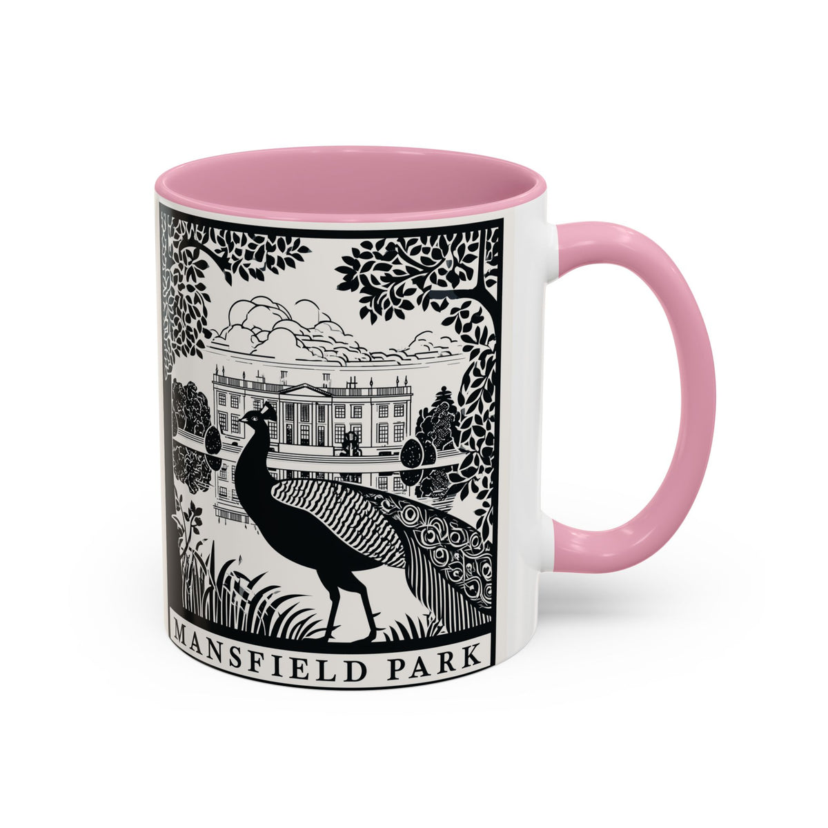 Mansfield Park Peacock Illustration Mug | Vintage Etching Wraparound