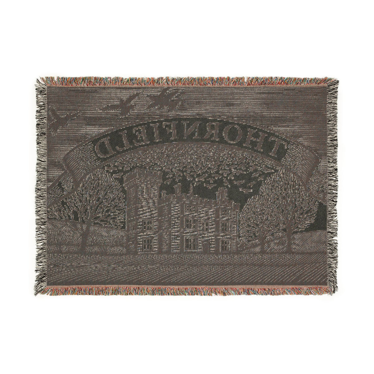Thornfield Estate Woven Throw Blanket — Vintage Manor Tapestry Design