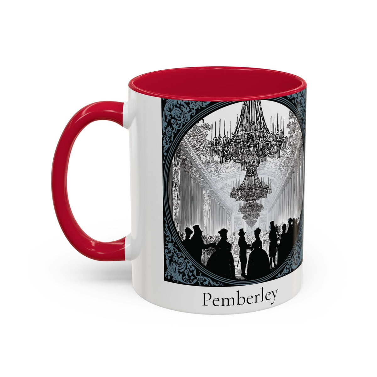 Pemberley Ballroom Illustration Mug | Color Accent Ceramic Mug