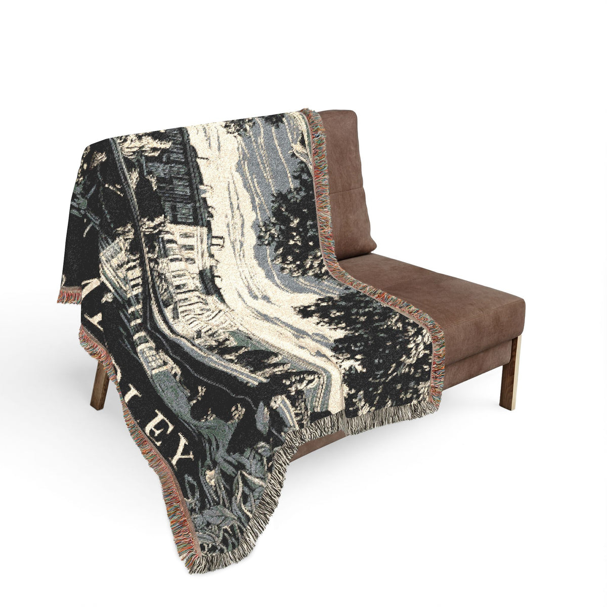 Pemberley Estate Illustration Woven Blanket | Literary Home Decor - Jane Austen
