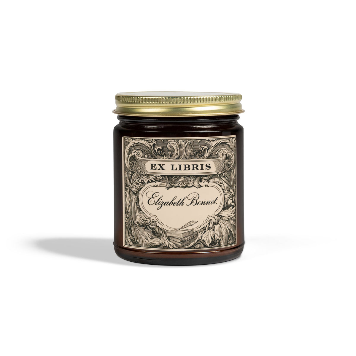 Ex Libris Vintage Label  Wax Candle