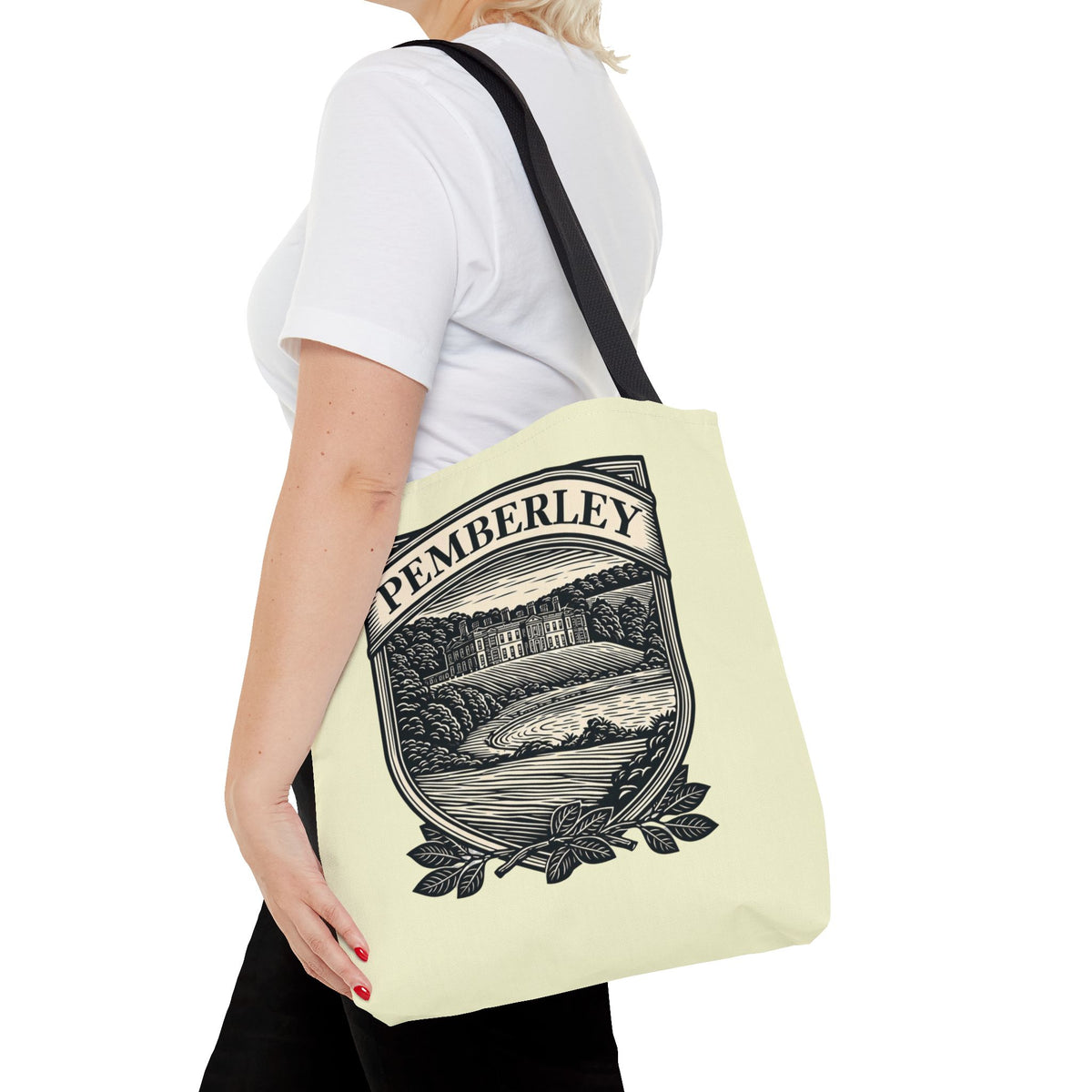 Pemberley Crest Tote Bag — Regency Manor Vintage Shield Canvas Tote