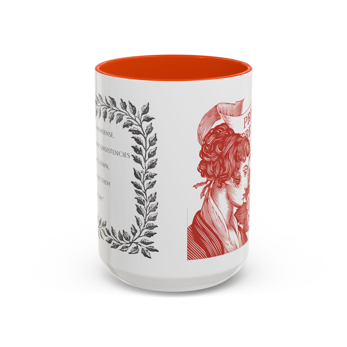 "...follies and nonsense" Elizabeth Bennet Quote  —  Pride & Prejudice Floral Mug (11oz/15oz)