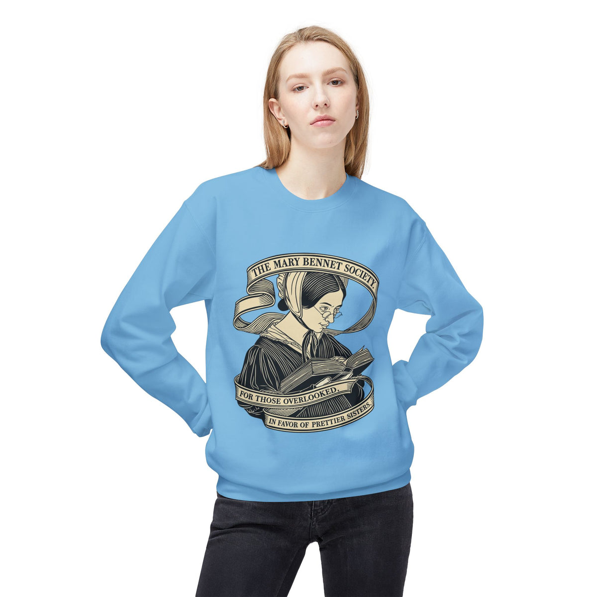 The Mary Bennet Society Literary Crewneck Sweatshirt — Vintage Booklover Reading Crew