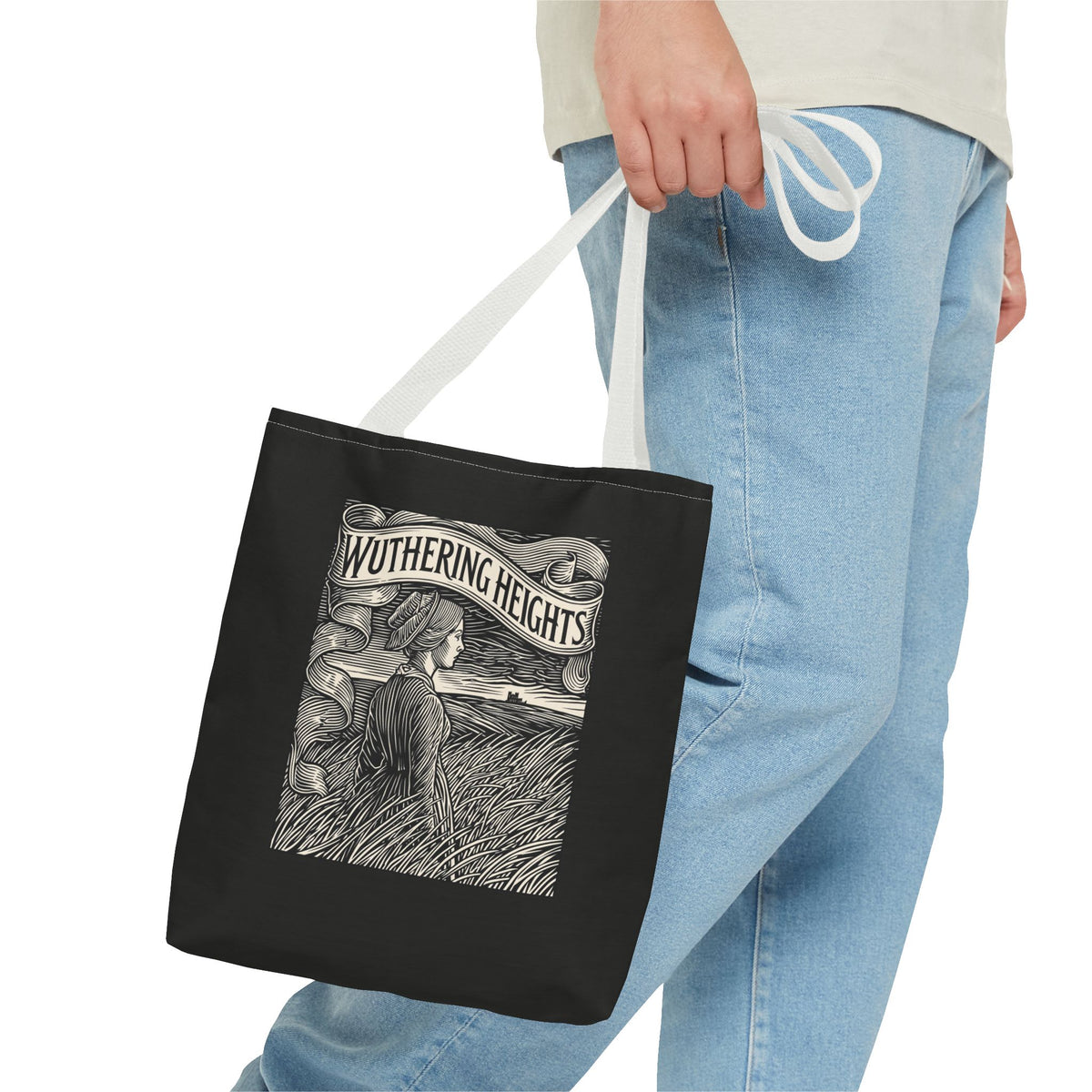 Wuthering Heights Illustrated Tote Bag — Gothic Novel Literary Canvas Tote