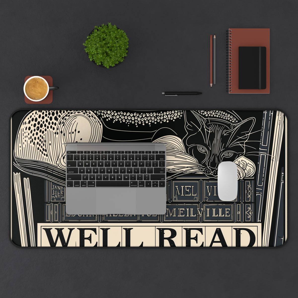 WELL READ catnap -  Desk Mat | Literary, Edgar Allan Poe, Reading-themed