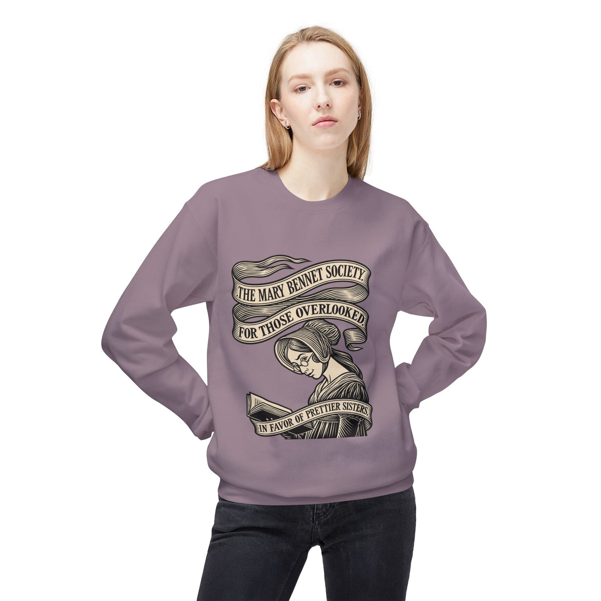 Crewneck Sweatshirt — “The Mary Bennet Society for Those Overlooked” Literary Pride Pullover