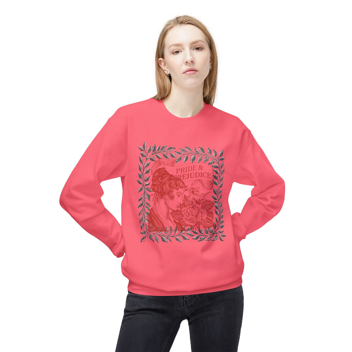Pride & Prejudice Illustration Sweatshirt — Jane Austen Booklover Crewneck (Derbyshire Coordinates)