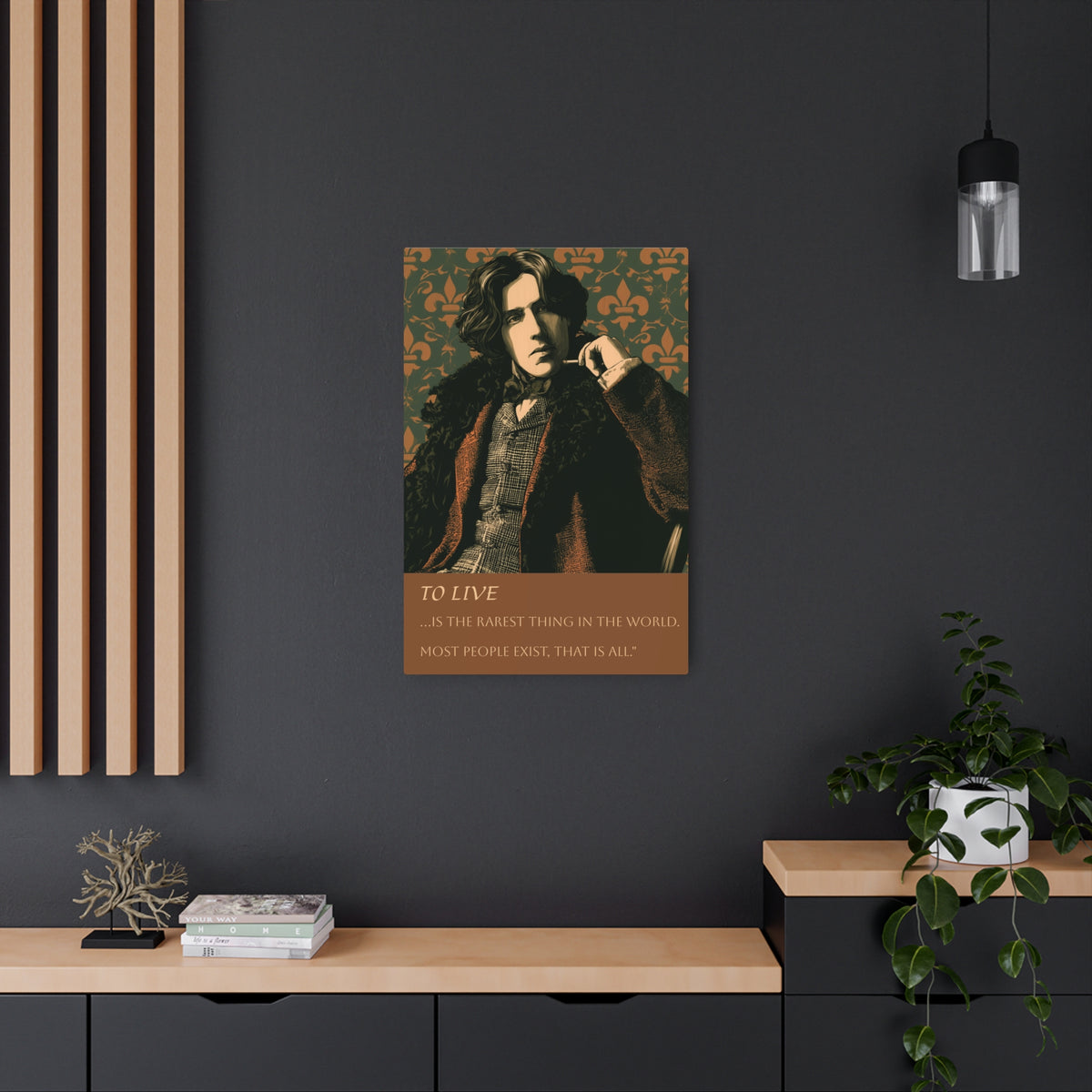 Oscar Wilde Metal Art Print— "To Live...is the Rarest Thing" Quote Wall Decor