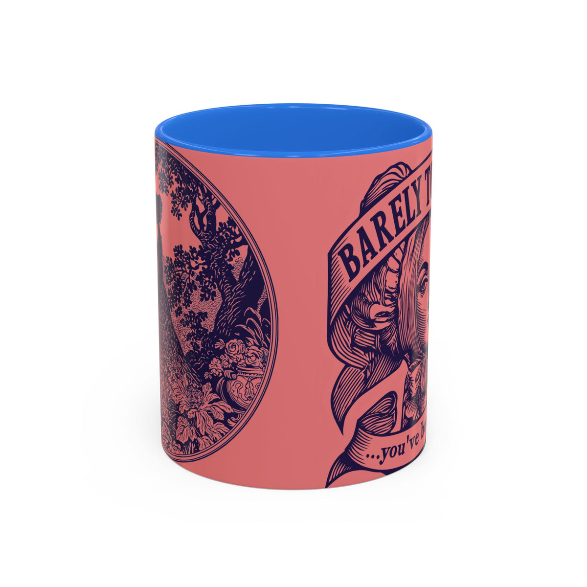 Barely Tolerable Vintage Portrait Mug — Funny Retro Coffee Cup (11oz/15oz)